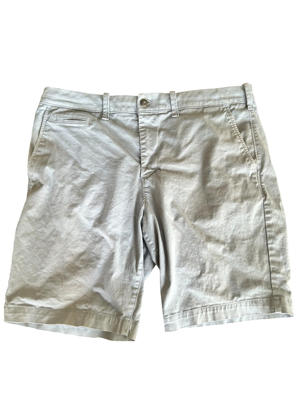 Express light blue shorts slim above the knee 9”inseam